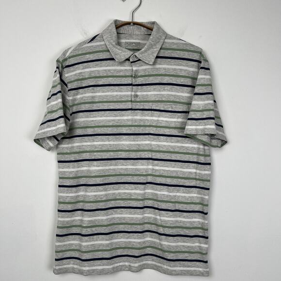 Patagonia Men’s Small Polo Shirt Striped Collar Gray Casual Hiking Outdoor - Picture 1 of 8